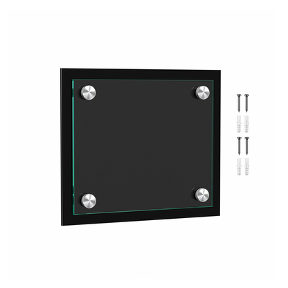 6" x 7" Wall Sign Holder Black Back with Stainless Standoffs