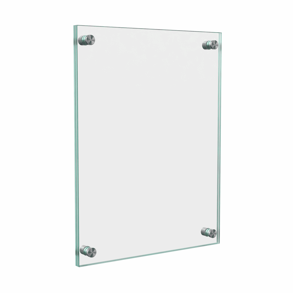 8.5" X 11" Wall Sign Holder Euro Style With Stainless Standoffs