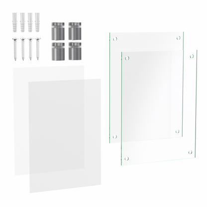 8.5" X 11" Wall Sign Holder Euro Style With Stainless Standoffs