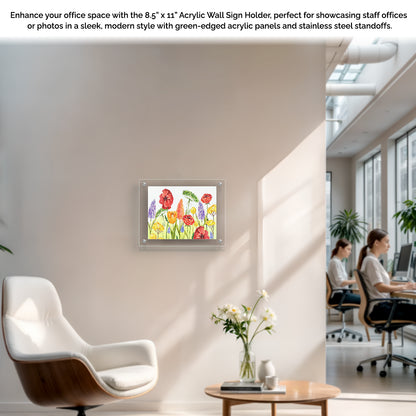 8.5" X 11" Wall Sign Holder Euro Style With Stainless Standoffs