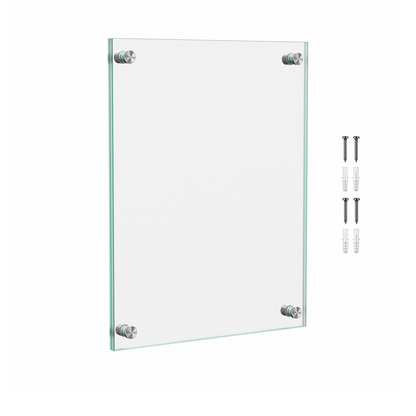 8.5" X 11" Wall Sign Holder Euro Style With Stainless Standoffs