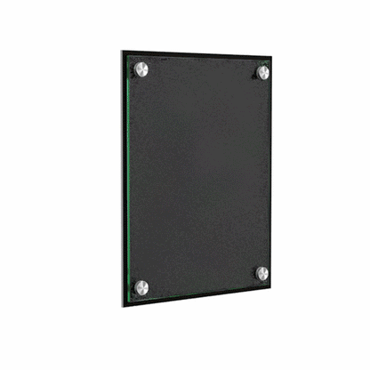 8.5" x 11" Wall Sign Holder Black Back with Stainless Standoffs