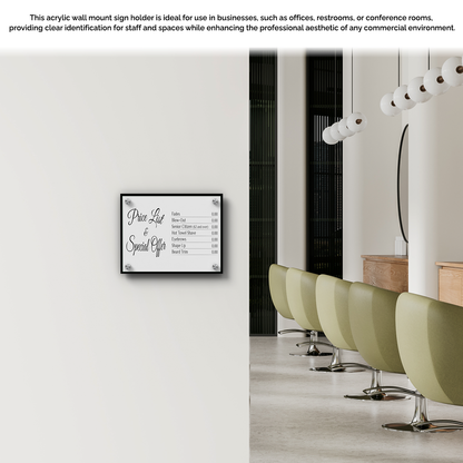 8.5" x 11" Wall Sign Holder Black Back with Standoffs