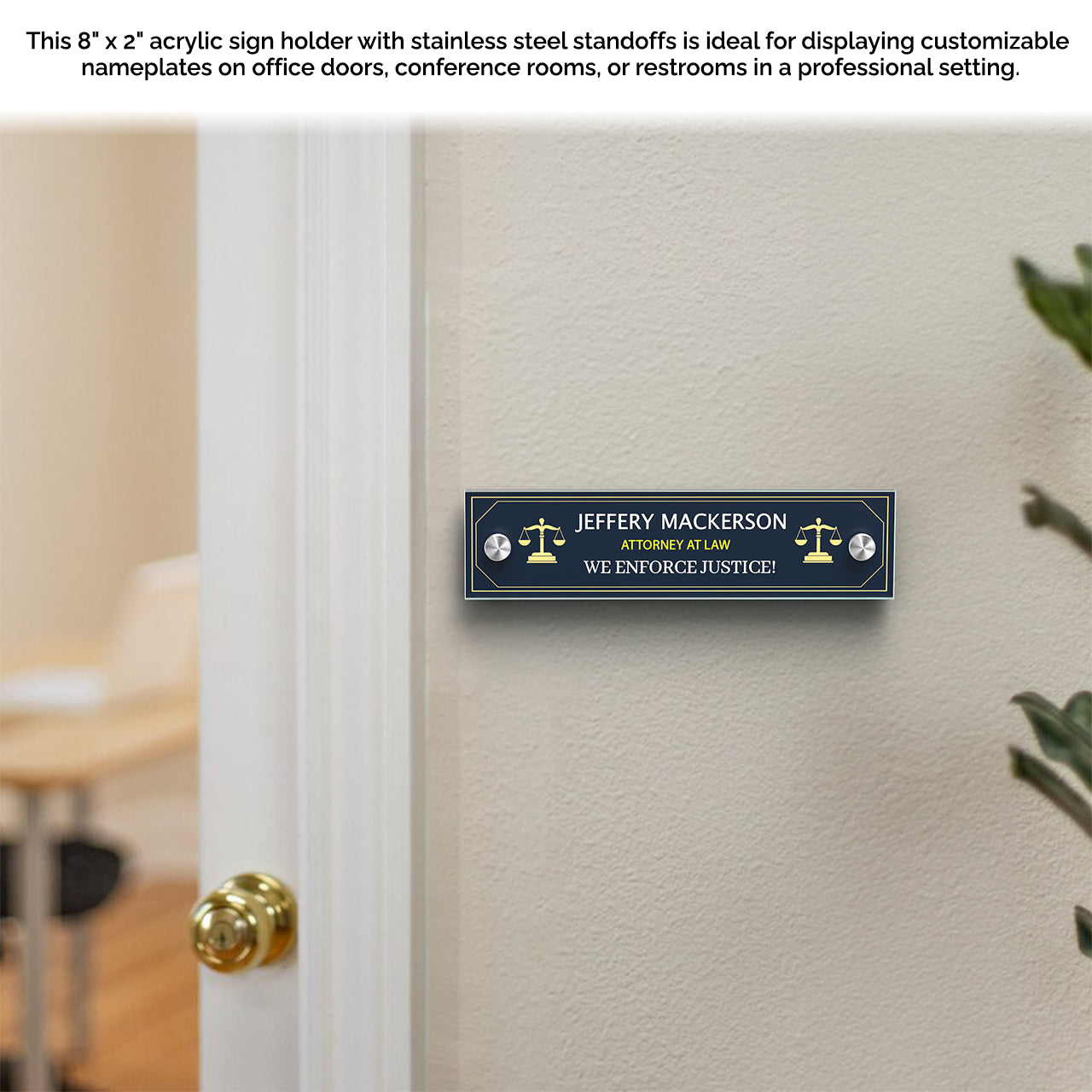 8" x 2" Wall Sign Holder Euro Style With Stainless Standoffs