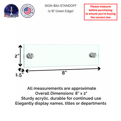 8" x 2" Wall Sign Holder Euro Style With Stainless Standoffs