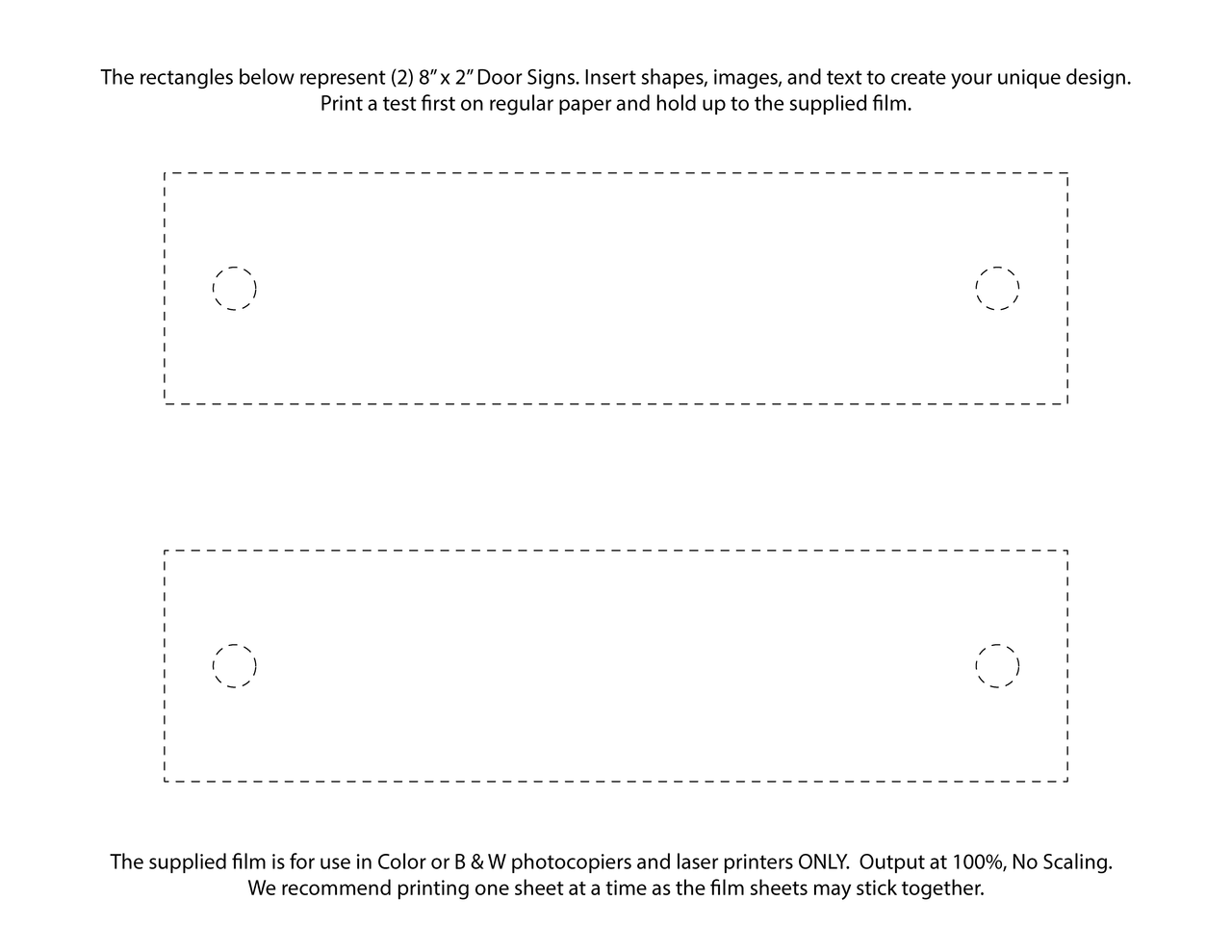 8"W x 2"H Sign Frame Desk Nameplate Slanted with Silver Standoffs
