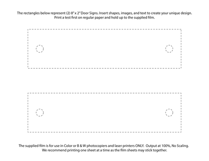 8"W x 2"H Modern Desk Nameplate Slanted Sign with Card Pocket