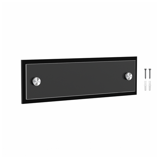 8.5" x 2.5" Wall Sign Holder Black Back with Stainless Standoffs
