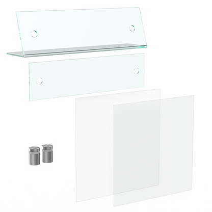 8"W x 2"H Sign Frame Desk Nameplate Slanted with Silver Standoffs