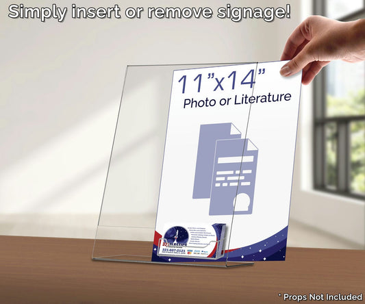 11"W x 14"H Vertical Graphic Image Sign Holder with Card Pocket