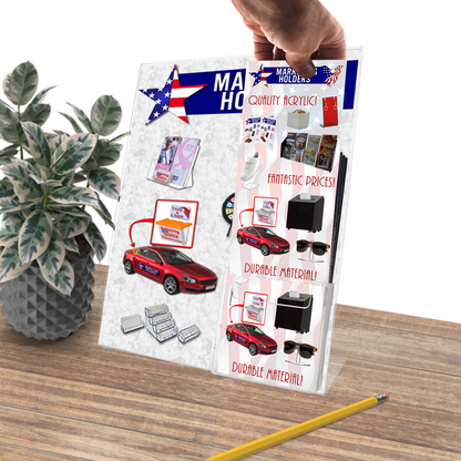 11"W x 14"H Sign Holder Slanted Display with Trifold Pocket