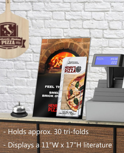 Side Load Ad Frame with TriFold Pocket with Literature