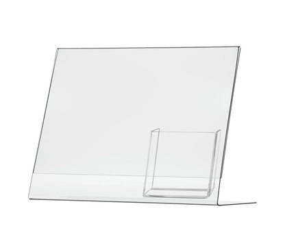 14"W x 11"H Slant Back Sign Holder with Brochure Pocket