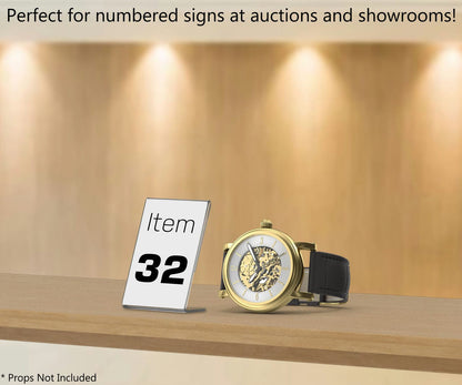 Two and a Quarter Inches Wide by Three and a Quarter Inches High Perfect for numbered signs at auctions and showrooms