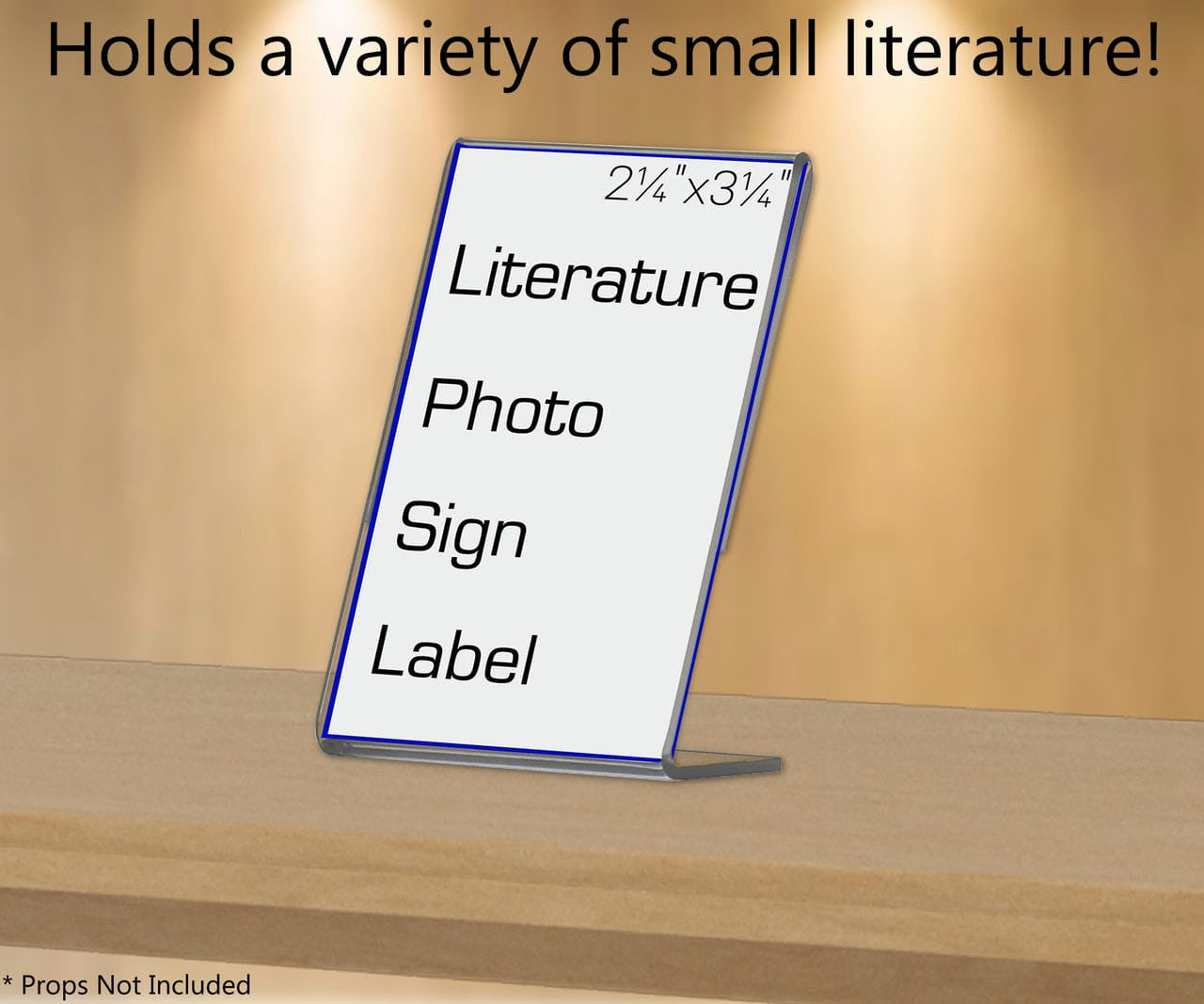 Two and a Quarter Inches Wide by Three and a Quarter Inches High Holds a variety of small literature