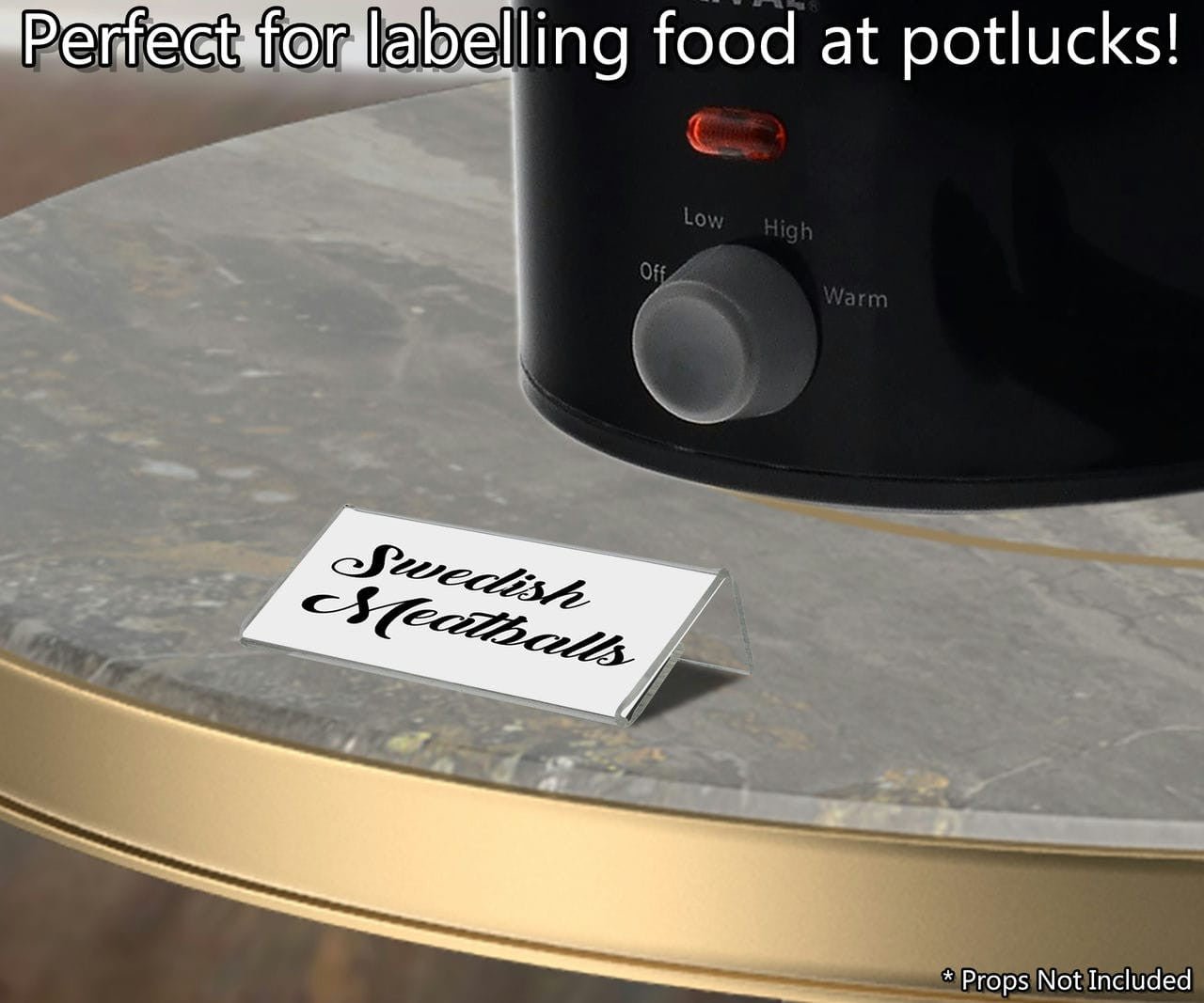 2.5"W x 1.25"H Nameplate Price Tag Holder Side Load Countertop