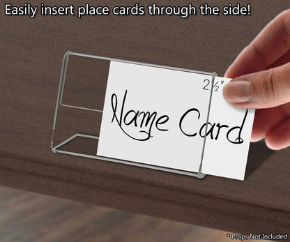 2.5"W x 1.5"H Price Tag Name Label Holder Slant Back Side Load