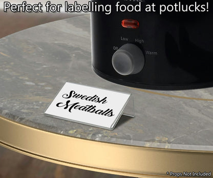 2.5"W x 1.5"H Price Tag Name Label Holder Slant Back Side Load