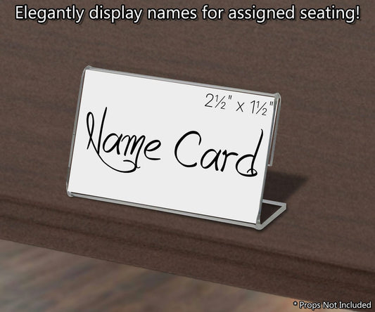 2.5"W x 1.5"H Price Tag Name Label Holder Slant Back Side Load