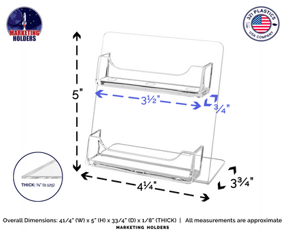 2 Pocket Business Gift Card Display Rack Horizontal Desk Stand