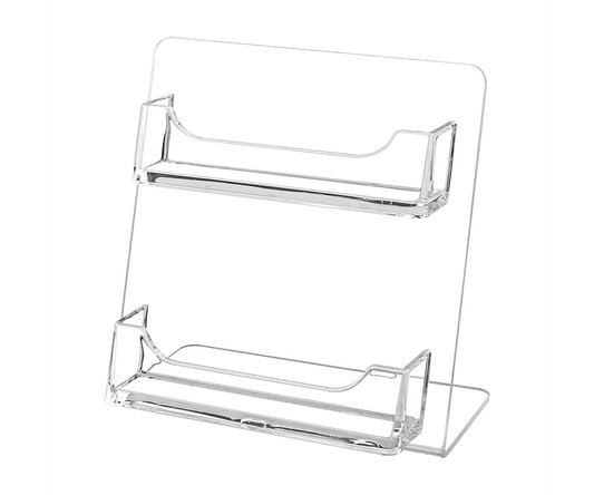 2 Pocket Business Gift Card Display Rack Horizontal Desk Stand