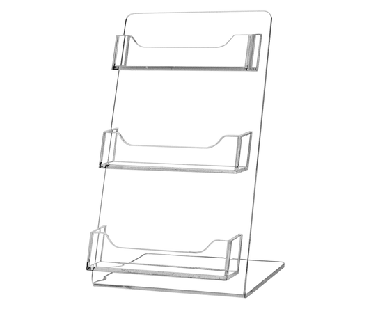 3 Pocket Business Gift Card Display Stand Slant Back Countertop
