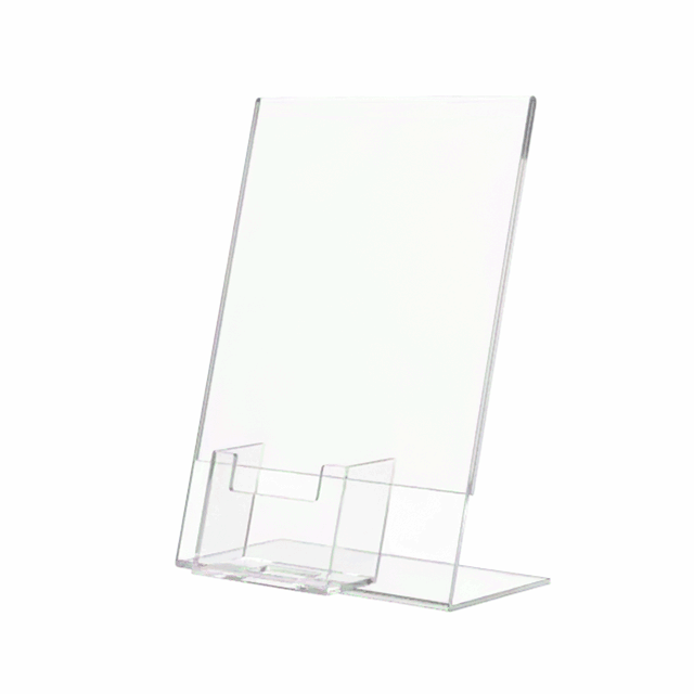 5"W x 7"H Slant Back Sign Holder with Vertical Card Pocket