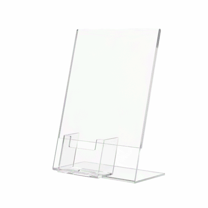 5"W x 7"H Slant Back Sign Holder with Vertical Card Pocket