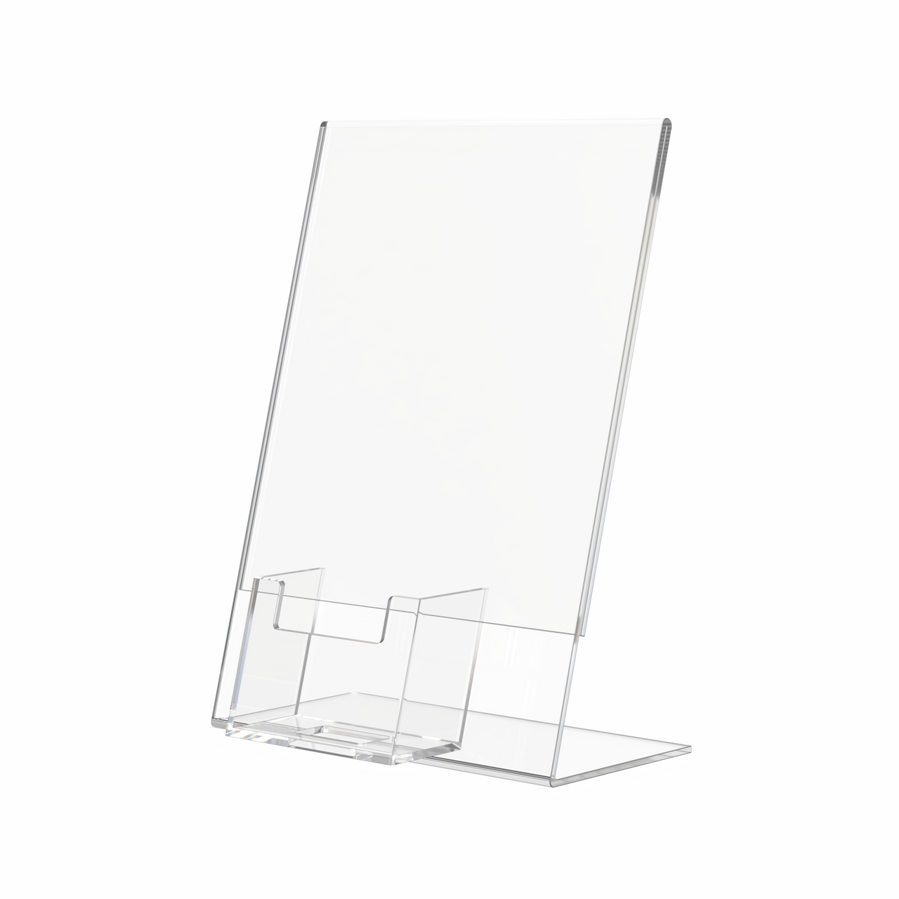 5"W x 7"H Slant Back Sign Holder with Vertical Card Pocket