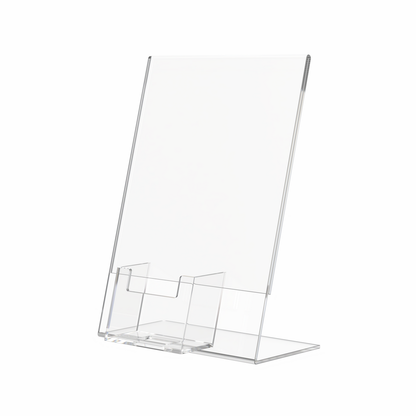 5"W x 7"H Slant Back Sign Holder with Vertical Card Pocket