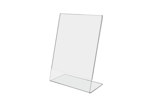 5"W x 7"H Side Load Table Tent Sign Holder Slanted Ad Frame