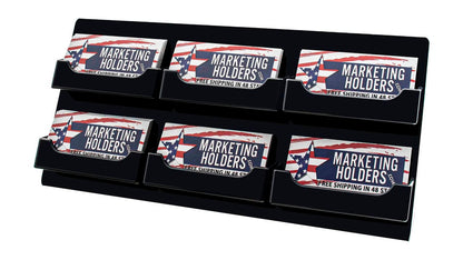 6 Pocket Slanted Business Gift Card Holder Countertop Multi Slot