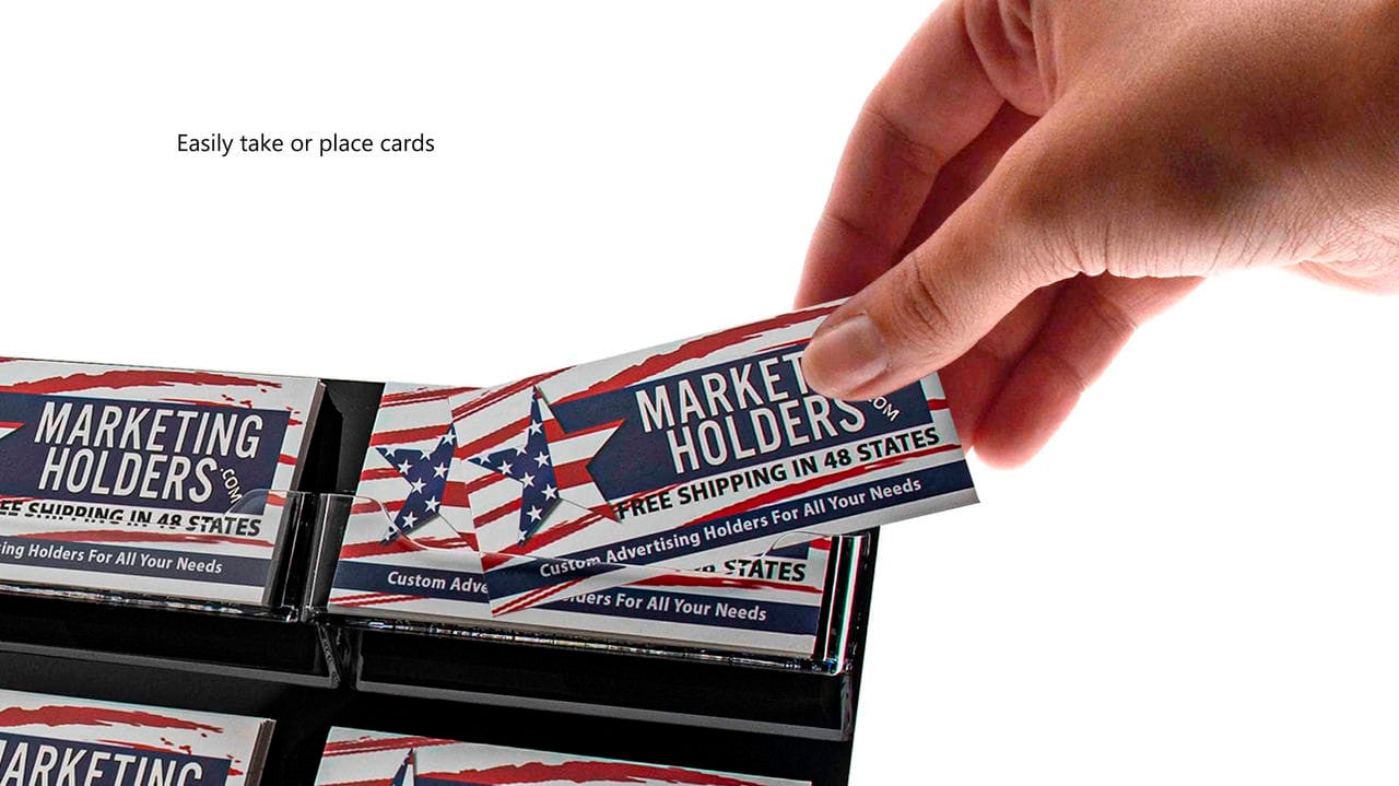 6 Pocket Slanted Business Gift Card Holder Countertop Multi Slot