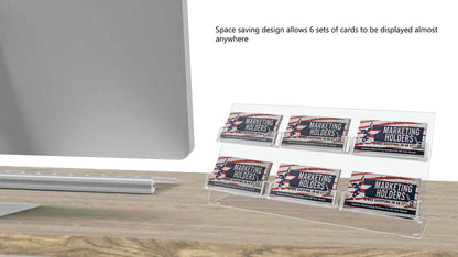 6 Pocket Slanted Business Gift Card Holder Countertop Multi Slot