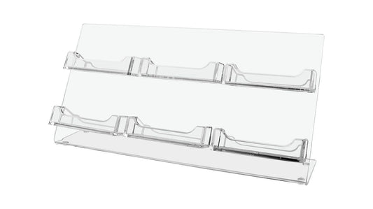 6 Pocket Slanted Business Gift Card Holder Countertop Multi Slot