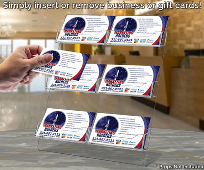 6 Pocket Business Gift Card Display with Slanted Back