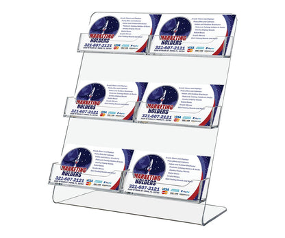 6 Pocket Business Gift Card Display with Slanted Back