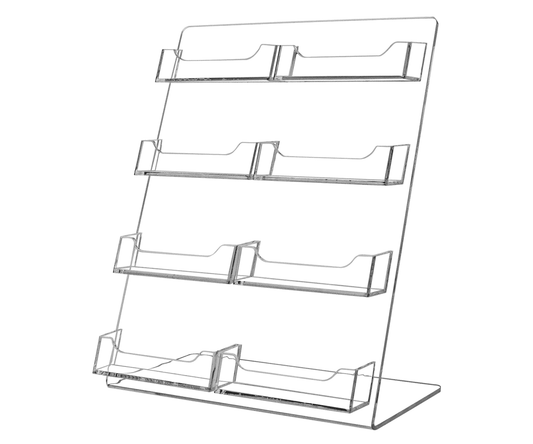 Eight Pocket Business Gift Card Display Holder Slant Back Countertop