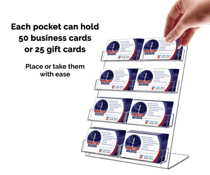 8 Pocket Business Gift Card Display with Slanted Back