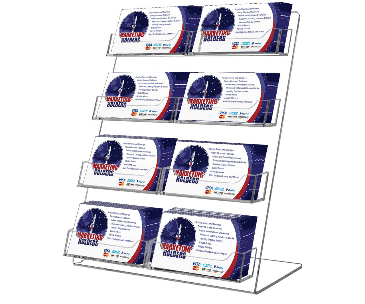 8 Pocket Business Gift Card Display with Slanted Back