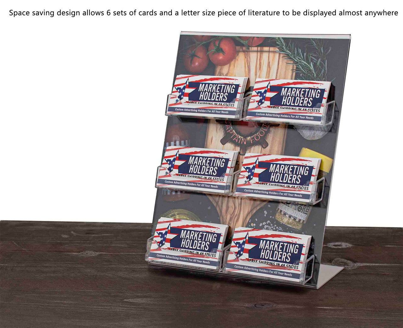 8.5"W x 11"H Front Office Sign Frame with 6 Business Card Pockets