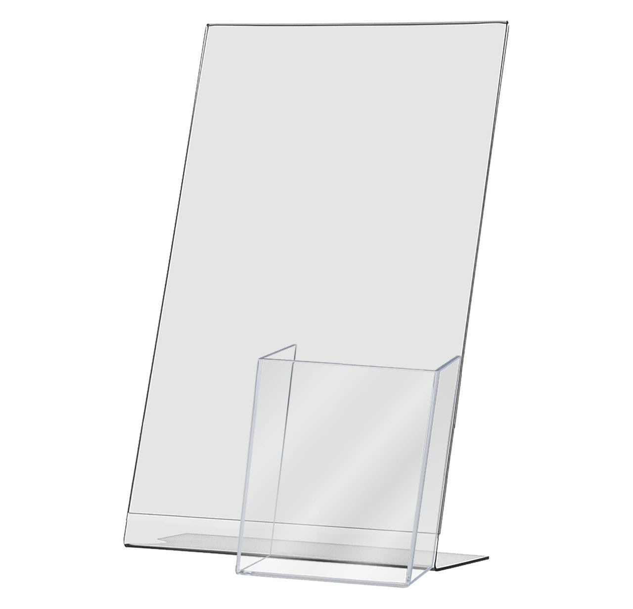 8.5"W x 14"H Tall Advertising Sign Holder with Brochure Pocket