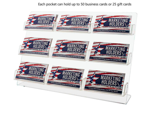 9 Pocket Business Appointment Card Display Easel Style Holder