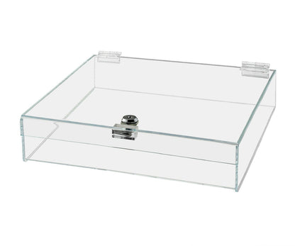 12"W x 12"D x 4"H Acrylic Locking Display Case with Lid and Keys