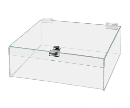 12"W x 12"D x 6"H Acrylic Locking Display Case with Lid and Keys