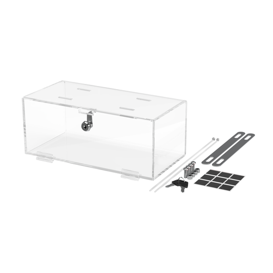 12"W x 4.25"H Locking Medical Box Clear Acrylic