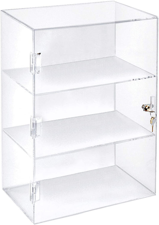 12"W x 7"D x 16"H Acrylic Locking Retail Display Cabinet