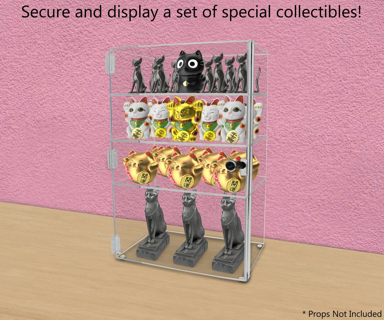 12"W x 8"D x 19"H Acrylic Display Case with 3 Shelves