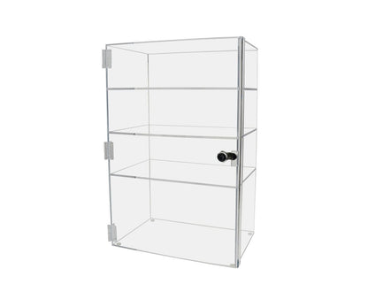 12"W x 8"D x 19"H Acrylic Display Case with 3 Shelves