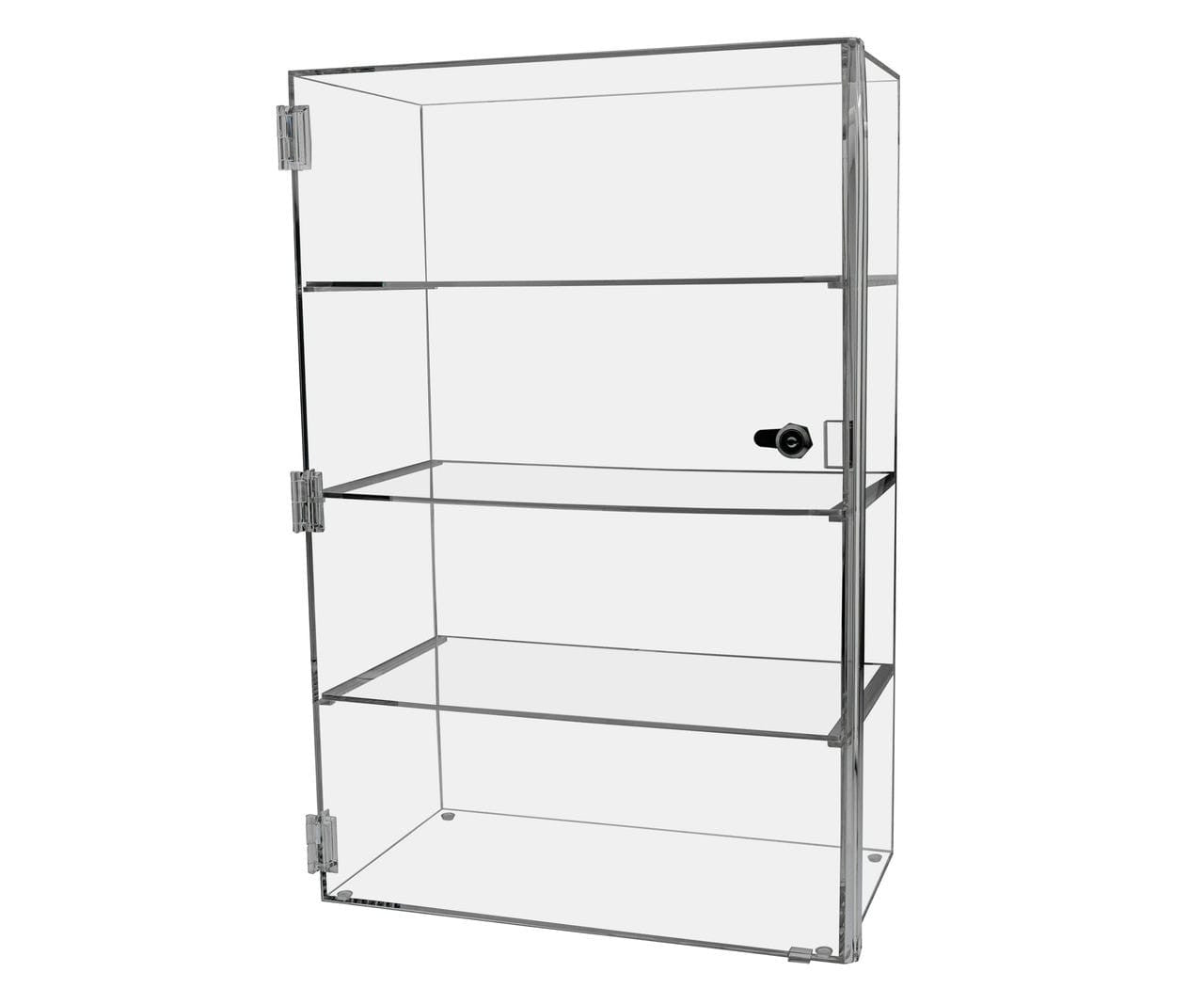 15.5" Locking Display Cabinet with 3 Shelves Countertop Showcase